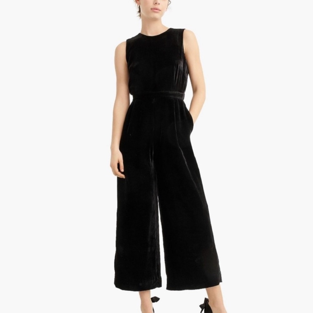J. Crew Black Velvet Jumpsuit
